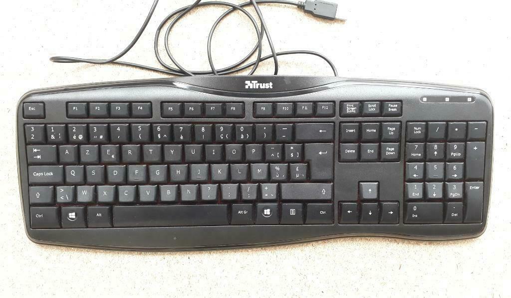 Clavier TRUST Azerty Ergonomique, Informatique & Logiciels, Enlèvement ou Envoi, Azerty, Trust, Filaire