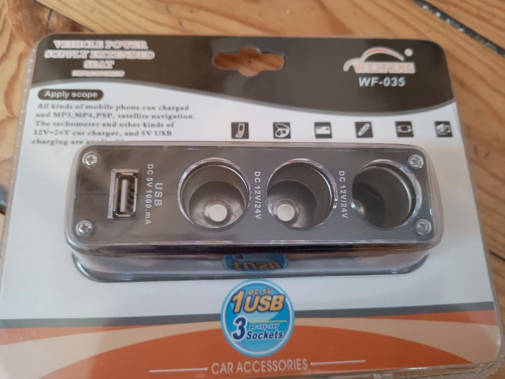 Autolader USB Poort - Sigarettenaansteker Verdeler - 12/24, Ophalen of Verzenden, Nieuw
