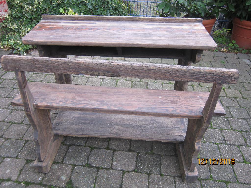 Banc scolaire enfant ancien pitchpin Adam D, Enlèvement