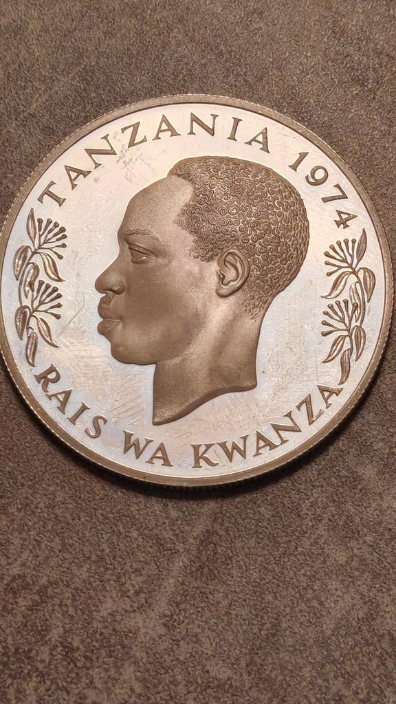Tanzania,50 Shilingi 1974,Proof mooooiiii munt.., Postzegels en Munten, Munten | Afrika, Losse munt, Tanzania, Zilver, Ophalen of Verzenden