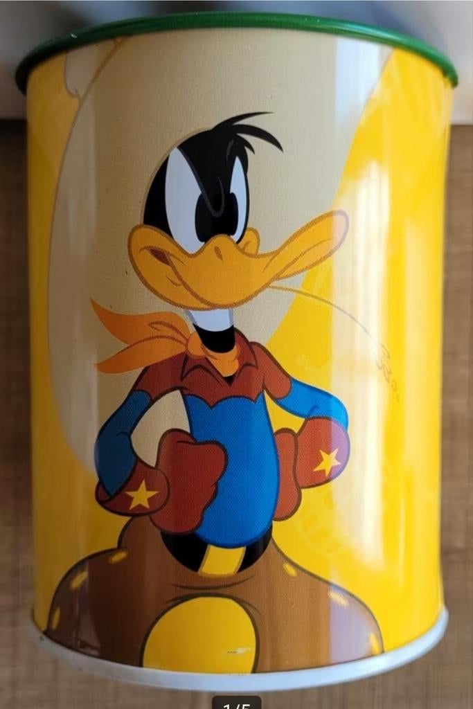 Looney Tunes - blik: Daffy Duck en Bugs Bunny, Ophalen of Verzenden, Looney Tunes, Zo goed als nieuw, Gebruiksvoorwerp