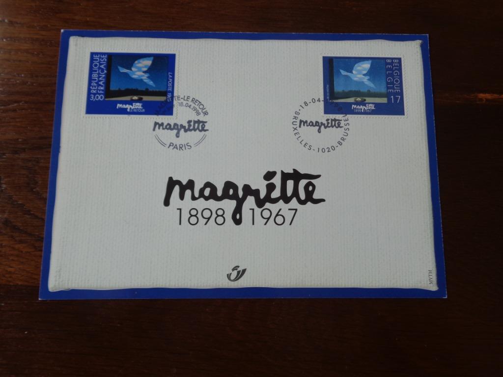1 Magritte blad gezamenlijke uitgave met Frankrijk, Postzegels en Munten, Ophalen