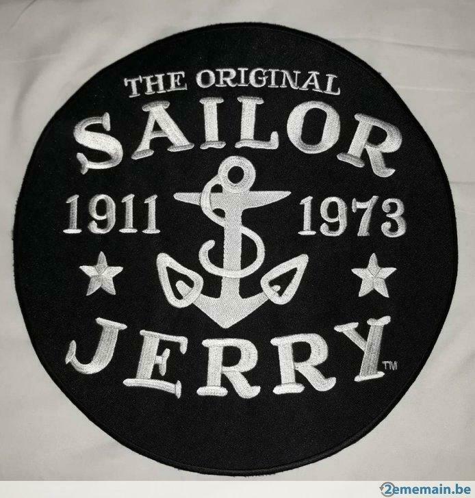 Groot geborduurd embleem 25 cm Sailor Jerry, Ophalen of Verzenden, Nieuw