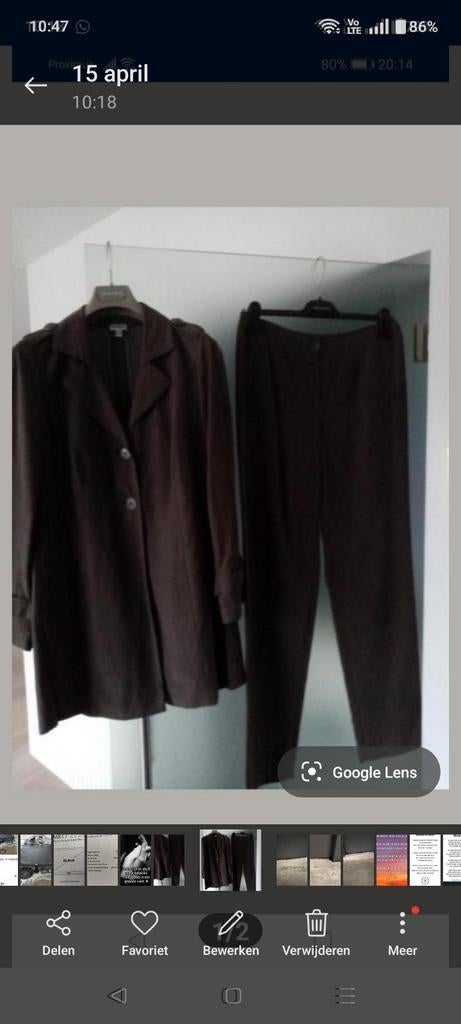 Broek 40 en vest 38, donker kaki, Mayerline, Kleding | Dames, Broeken en Pantalons, Ophalen, Zo goed als nieuw