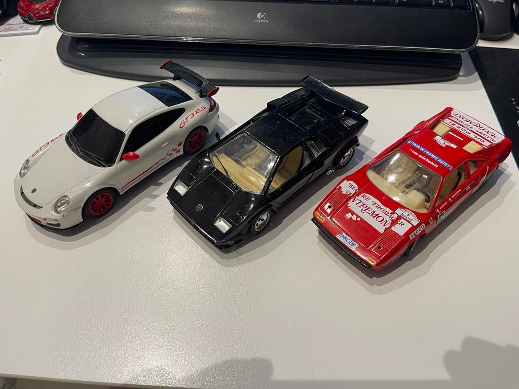Lot burago ferrari lamborghini - porsche plastiek, Enlèvement ou Envoi, Comme neuf, Burago