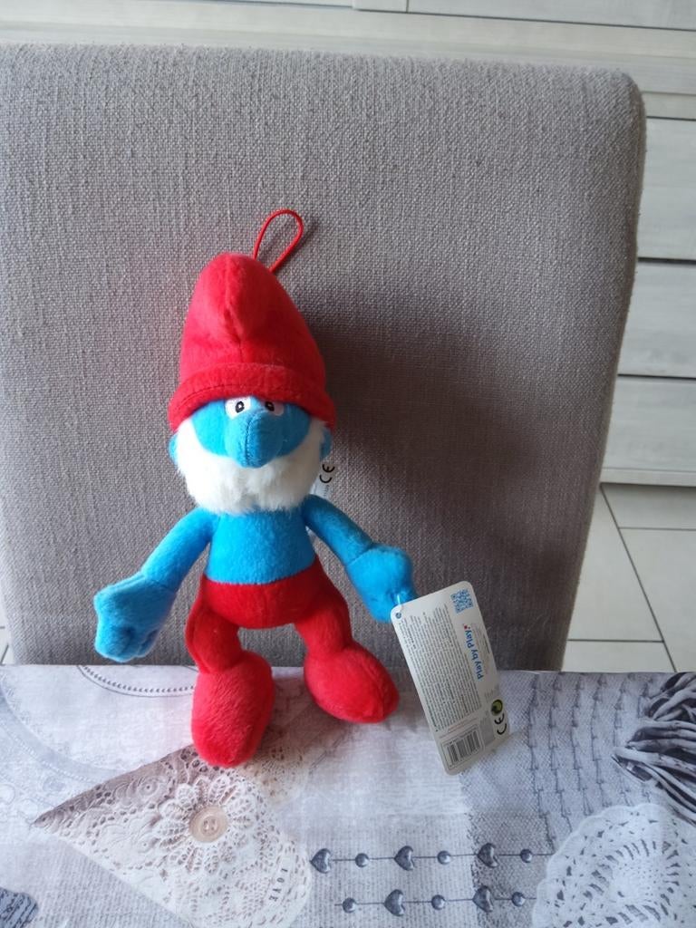 Grote Smurf knuffel, Ophalen of Verzenden, Gebruikt, Grote Smurf, Poppetje, Figuurtje of Knuffel