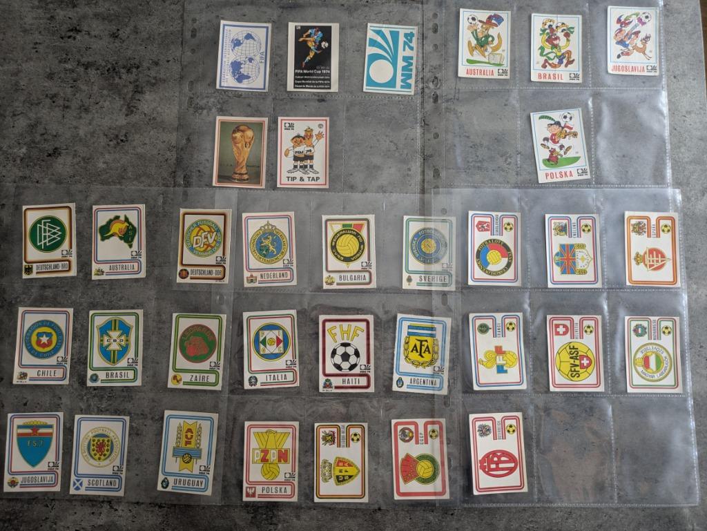 autocollants PANINI WORLD CUP MUNICH 74 34X EMBLEMS, Envoi, Comme neuf