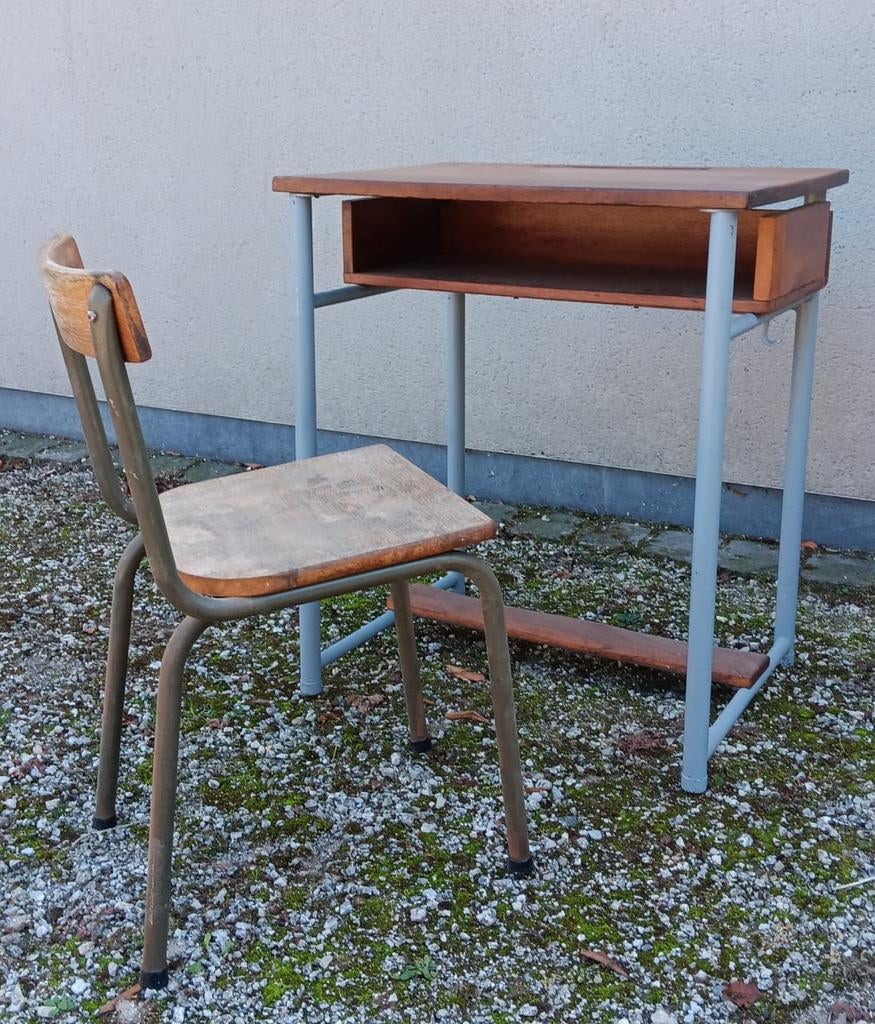 Vintage  stoel en bureau tubax/ vandermeeren, Enlèvement, Comme neuf