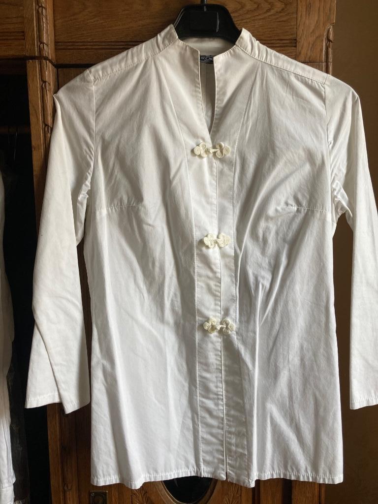 Blouse met brandenburger sluiting maat medium, Kleding | Dames, Ophalen of Verzenden, Gedragen, Maat 38/40 (M), Wit