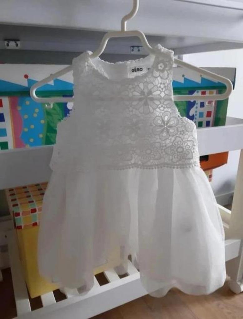 Witte feestjurk voor babymeisjes - 0-6 mois - Robe cérémonie, Neuf, Robe ou Jupe, Gemo, Enlèvement