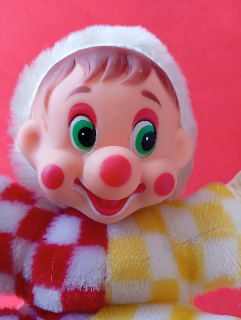 Ancienne Poupée en peluche avec tête de clown / Vintage, Enlèvement ou Envoi, Autres types