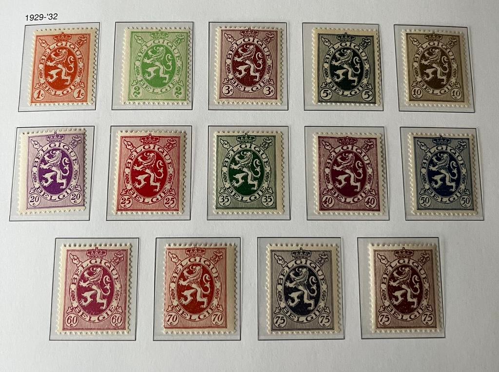 België 1929–1932 – Volledigepostfrisseset “Heraldieke Leeuw”, Ophalen of Verzenden