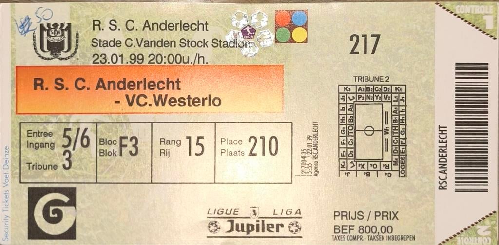 Ticket RSC Anderlecht, Verzamelen