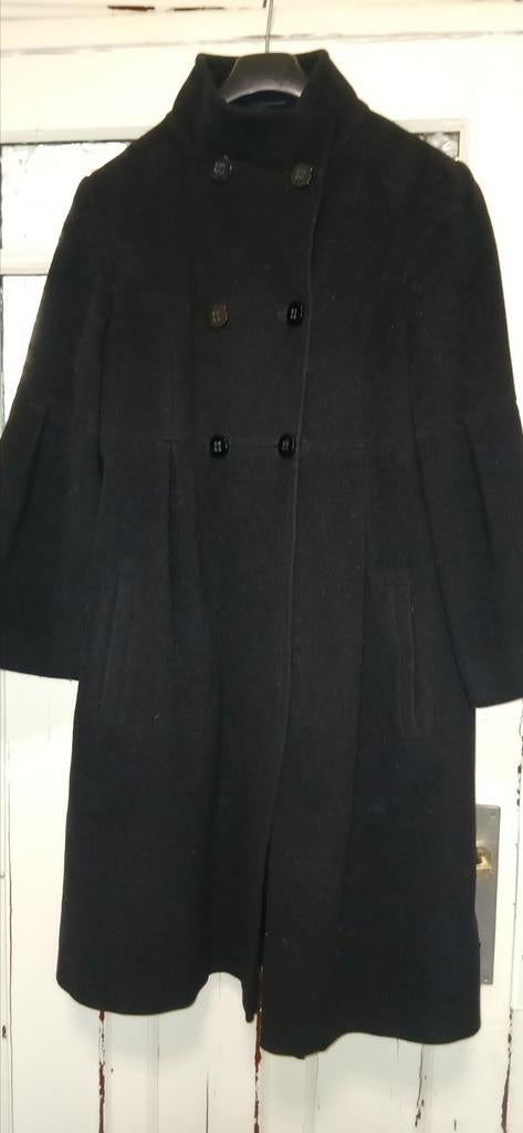 zwarte jas, wol en kasjmier maat 42, Kleding | Dames, Jassen | Winter, Ophalen of Verzenden, Zo goed als nieuw, Maat 42/44 (L)