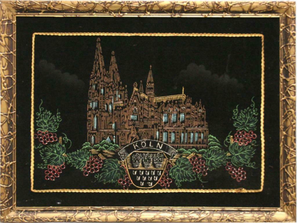 Houten lijst Kerk Keulen op "vilten doek", Enlèvement ou Envoi