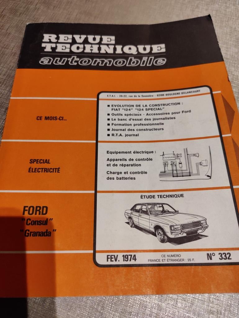 RTA Ford consul granada / fiat 124 124 S, Ophalen of Verzenden