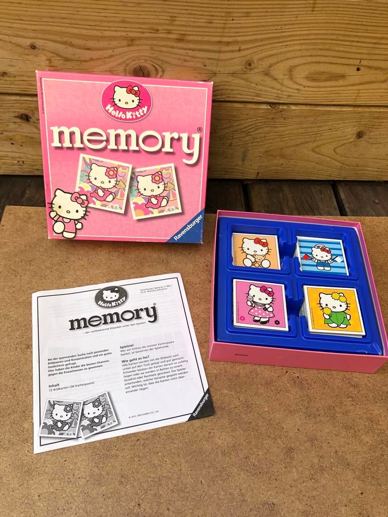 Hello Kitty Memory 72 kaarten, zeer goede staat, Hobby en Vrije tijd, Een of twee spelers, Ophalen of Verzenden, Gebruikt, Ravensburger