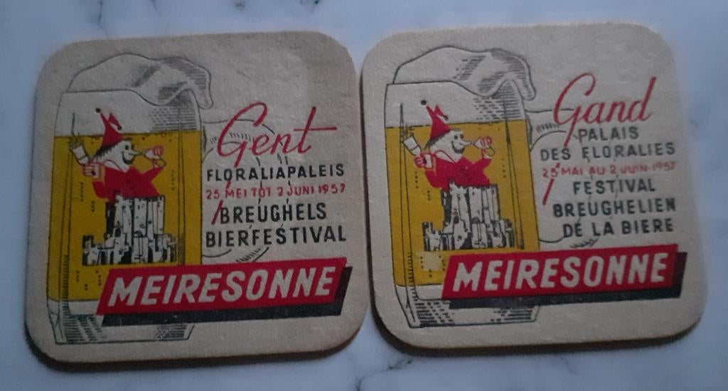 MEIRESONNE Bierfeesten en Expo viltjes - jaren 1950, Verzamelen, Ophalen of Verzenden, Gebruikt, Overige typen