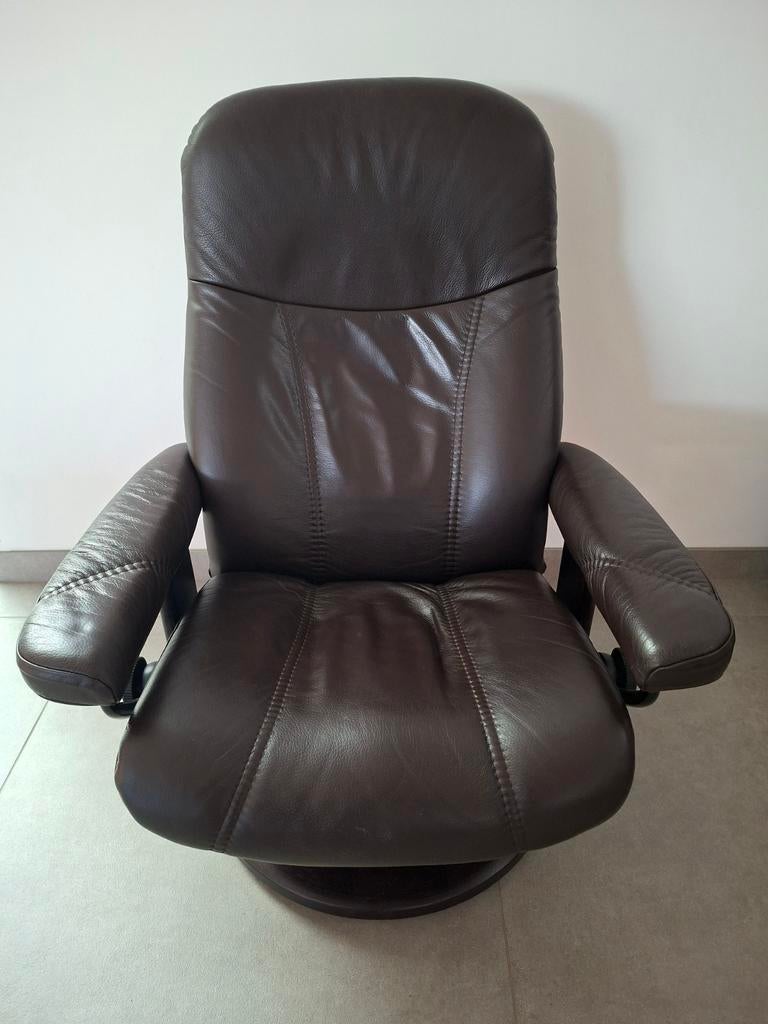 Stressless relaxzetel consul in leder – goede staat, Ophalen, Zo goed als nieuw, Leer