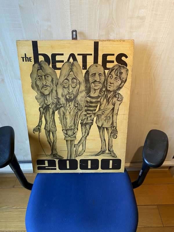 Beatles - schilderij - karikatuur - Cartoon, Verzamelen, Ophalen, Zo goed als nieuw, Poster, Artwork of Schilderij