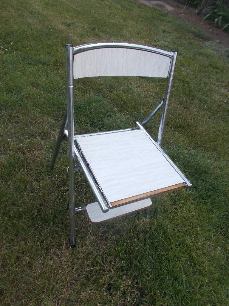 chaise et Escabeau vintage - année 60/70, Maison & Meubles, Enlèvement, Utilisé, Bois, Une