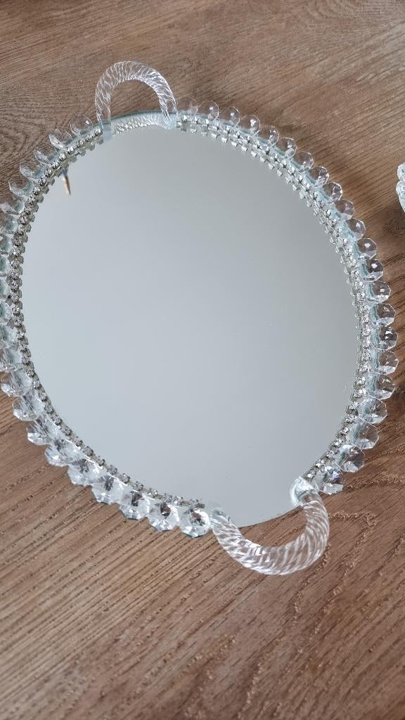 Luxe Spiegel Dienblad Set - Decoratie/Verloving - met Schaar, Maison & Meubles, Accessoires pour la Maison | Plateaux, Comme neuf