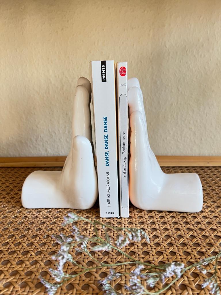 Paire de mains blanches serre-livres, Enlèvement ou Envoi, Utilisé