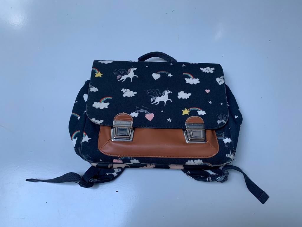 Jeune premier boekentas unicorns, Ophalen, Gebruikt, Blauw, Rugtas