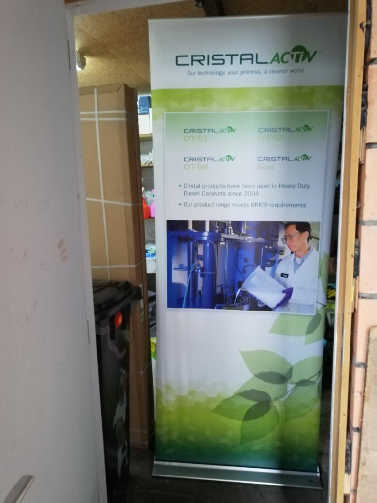 Reclame-rolscherm met opdruk, Ophalen, Gebruikt