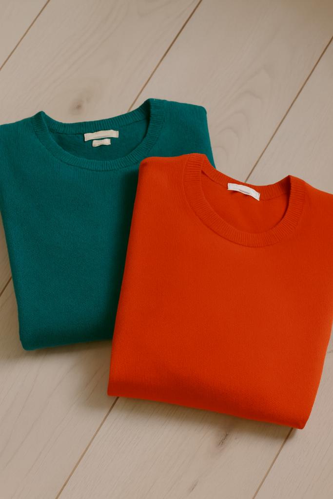 2x pull / trui Stile Benetton oranje & groen dames, Kleding | Dames, Ophalen, Maat 42/44 (L), Groen