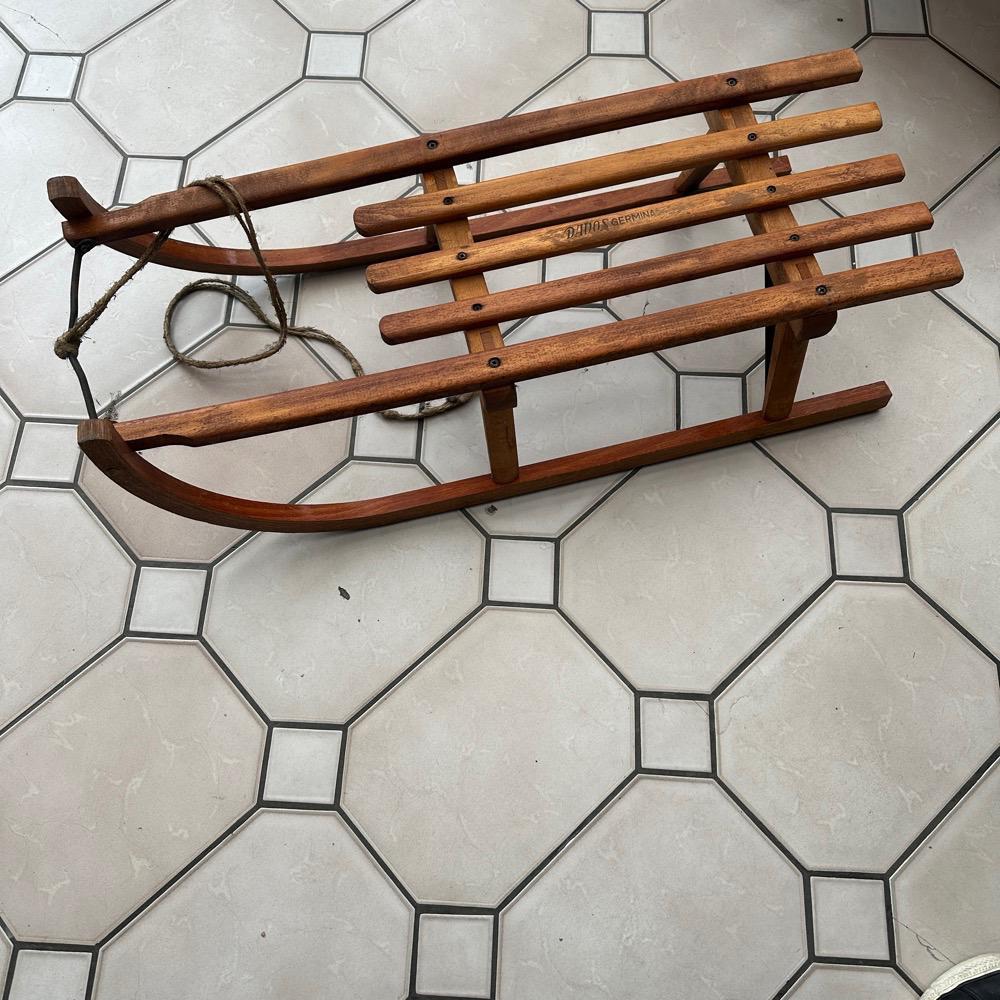 Traîneau vintage devos 80cm, Enlèvement, Utilisé, Bois