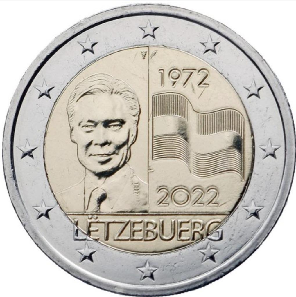 2 euro Luxemburg 2022 Lux. Vlag, Ophalen of Verzenden, Luxemburg, 2 euro