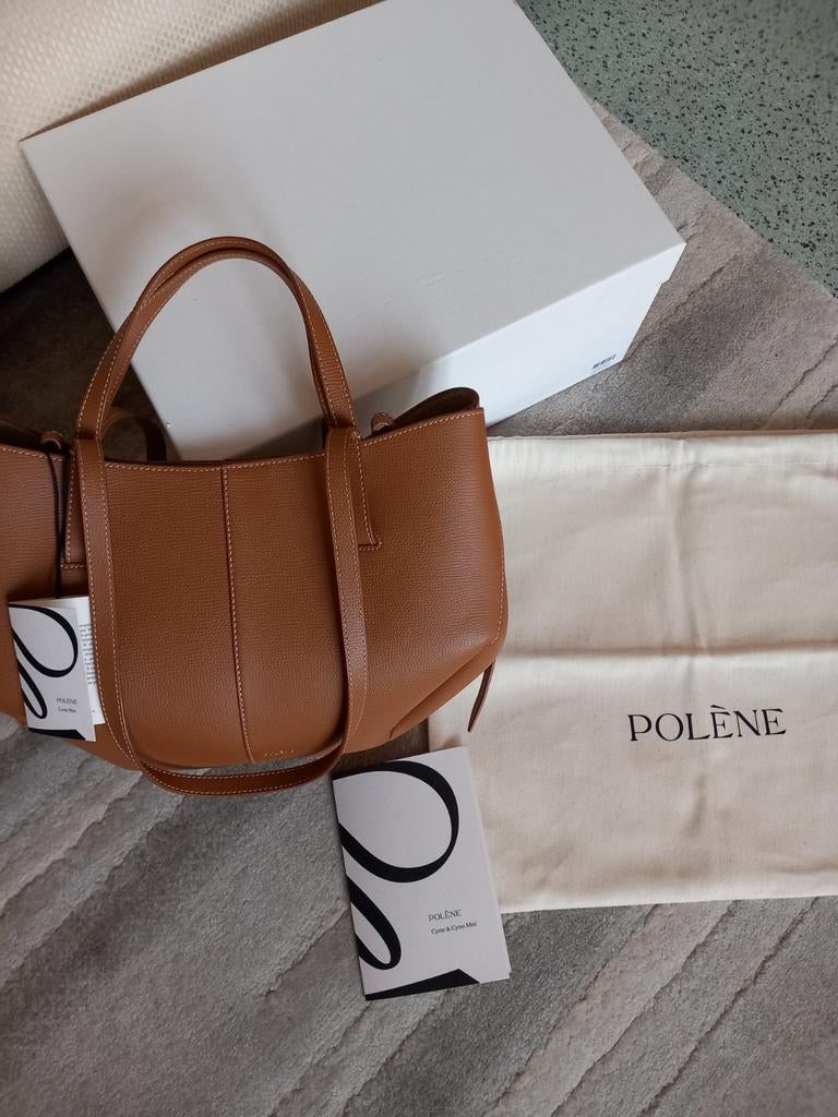 Polène Cyme mini camel tas nieuw, Ophalen of Verzenden, Nieuw, Bruin, Schoudertasje