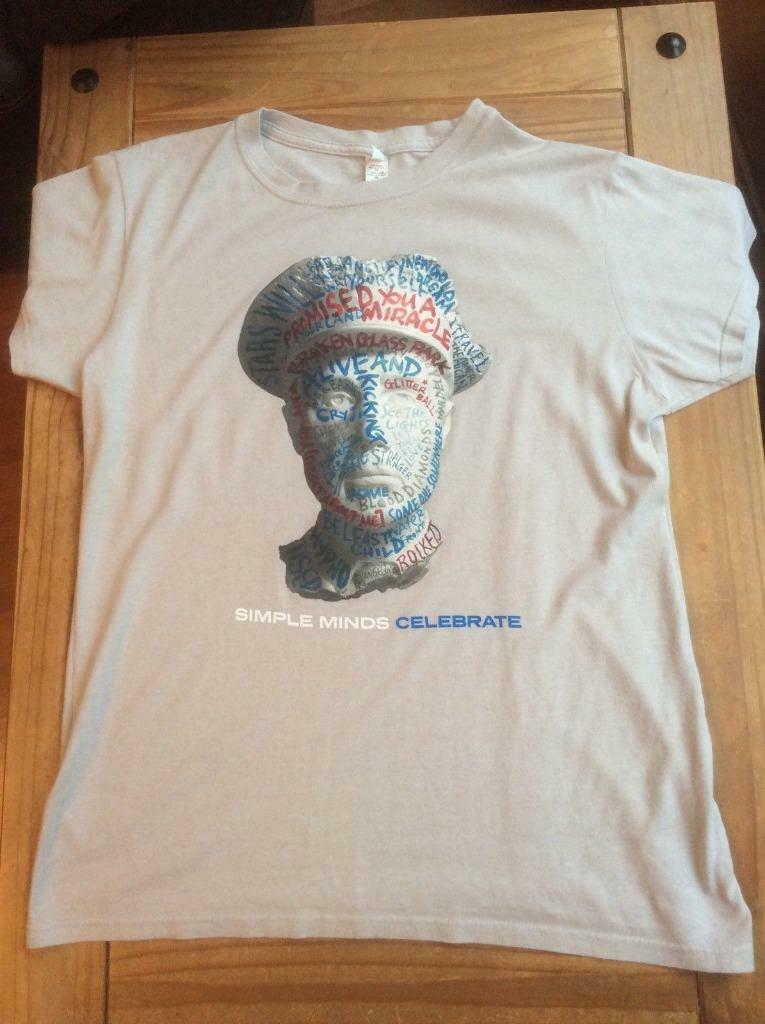 SIMPLE MINDS - OFFICIAL USA TOUR GREY T-SHIRT CELEBRATE 2013, Gris, Taille 56/58 (XL), Porté, Official Simple Minds