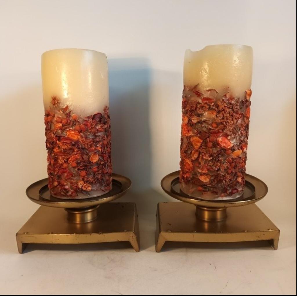 Prachtig koppel geelkoperen tafel/ altaar kandelaars - Koper, Ophalen of Verzenden