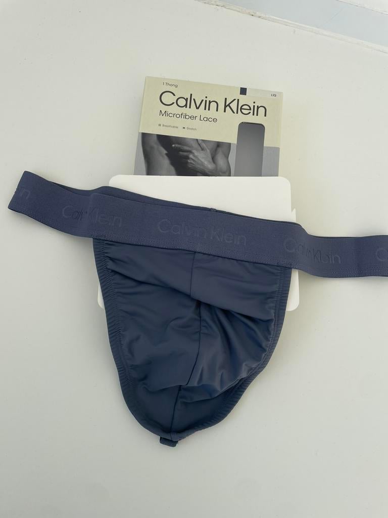 Microfiber Lace Thong CK grijs, Kleding | Heren, Ondergoed, Verzenden, Grijs, Calvin Klein, Slip