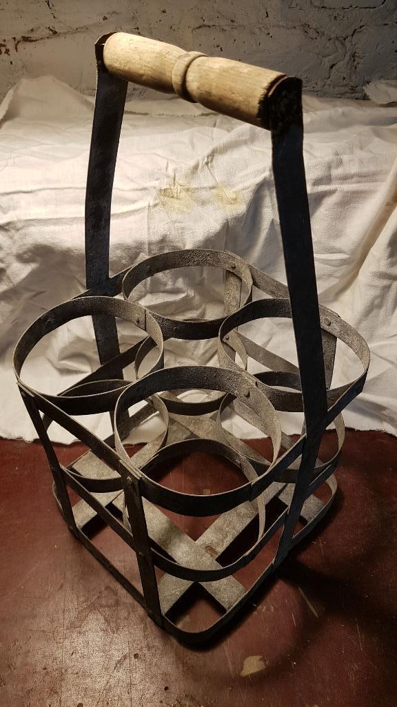 Ancien panier casier porte-bouteilles en zinc, Antiquités & Art, Enlèvement ou Envoi