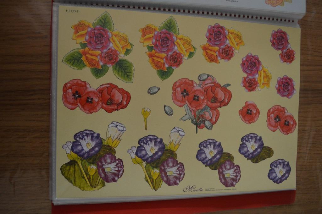 *Kaartje maken ( knipvel ) boeketjes rozen , klaprozen, Ophalen of Verzenden, Nieuw, Natuur, Knipvel