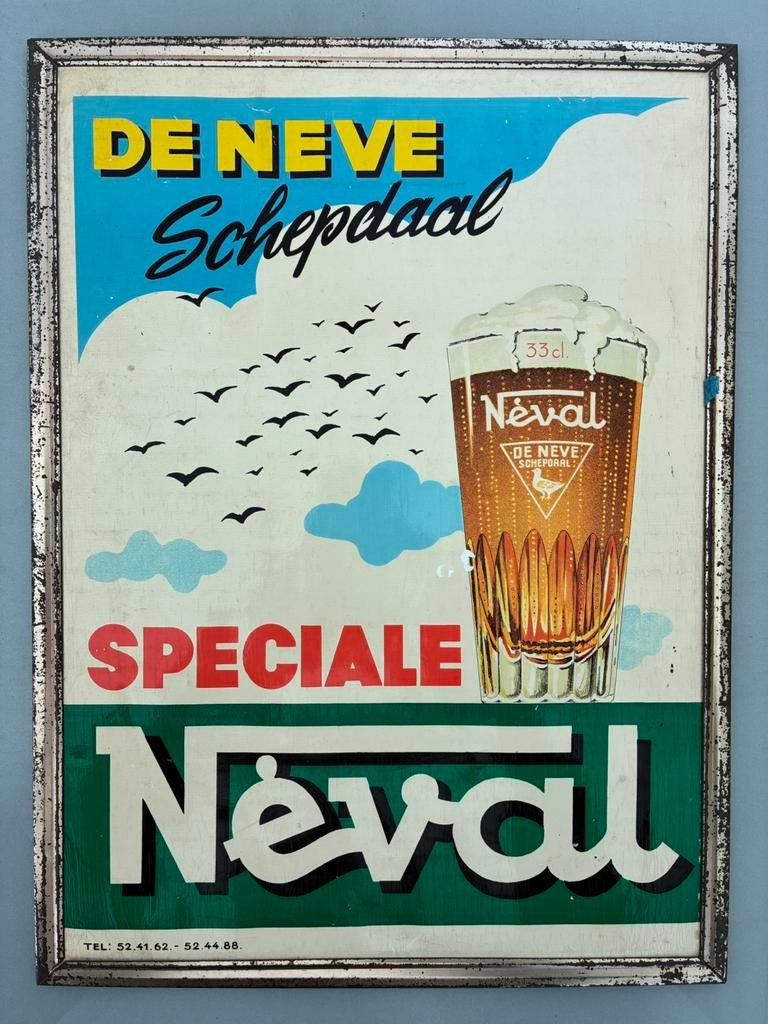 Gueuze De Neve, Verzamelen, Ophalen of Verzenden, Gebruikt, Reclamebord