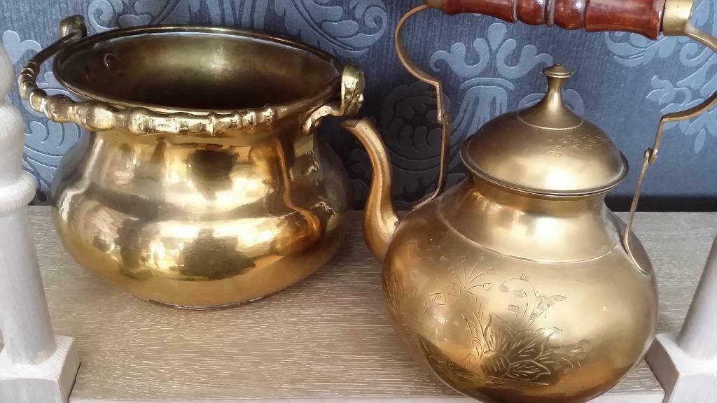 Koperen potten 2 stuks ketel en kan, Antiek en Kunst, Ophalen of Verzenden, Koper
