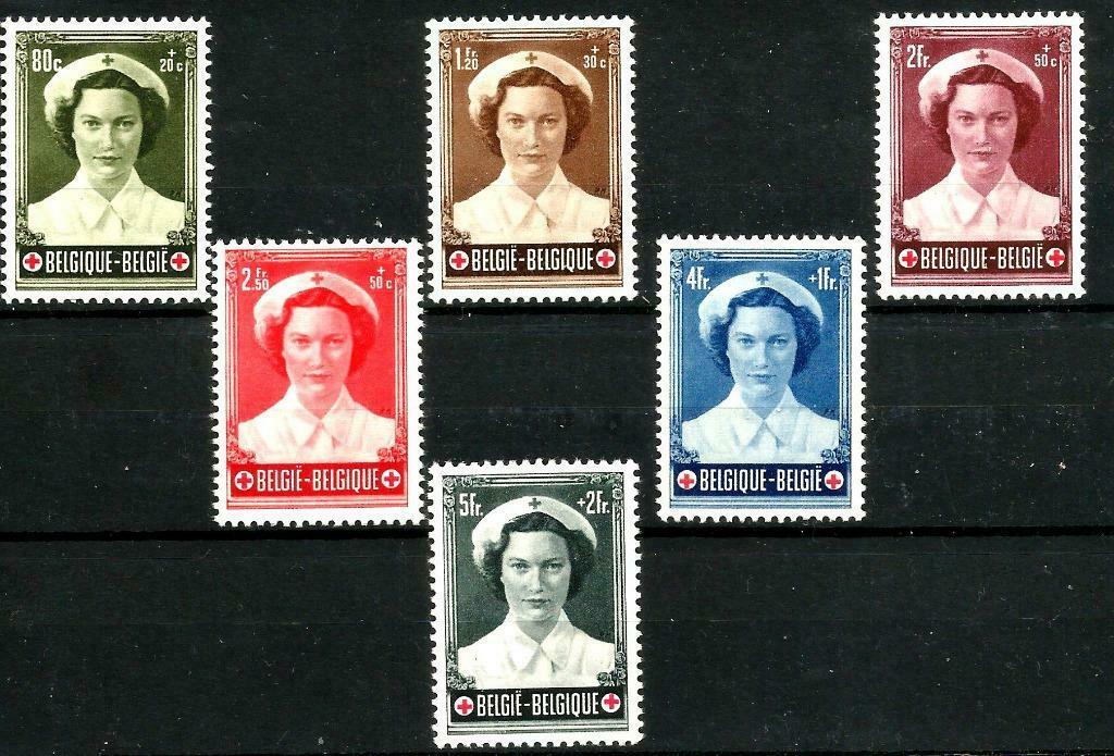 België 1953 Prinses Joséphine-Charlotte OBP 912/917**, Verzenden, Koninklijk huis, Orginele gom, Zonder stempel