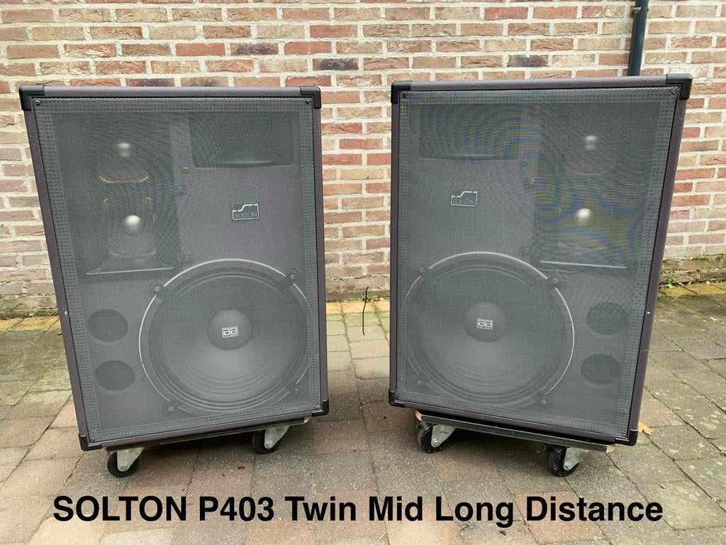 SOLTON P403 Twin Mid Long Distance, 15”/ 2 x 6”/ 1”., Audio, Tv en Foto, Luidsprekerboxen, Ophalen, Zo goed als nieuw, 120 watt of meer
