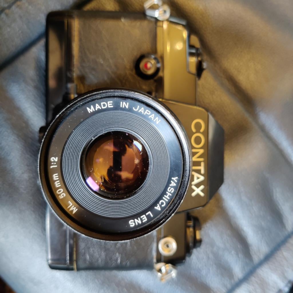 Contax 137 MD met lens Yashica 50 MM 1:2, Ophalen of Verzenden, Gebruikt, Overige Merken