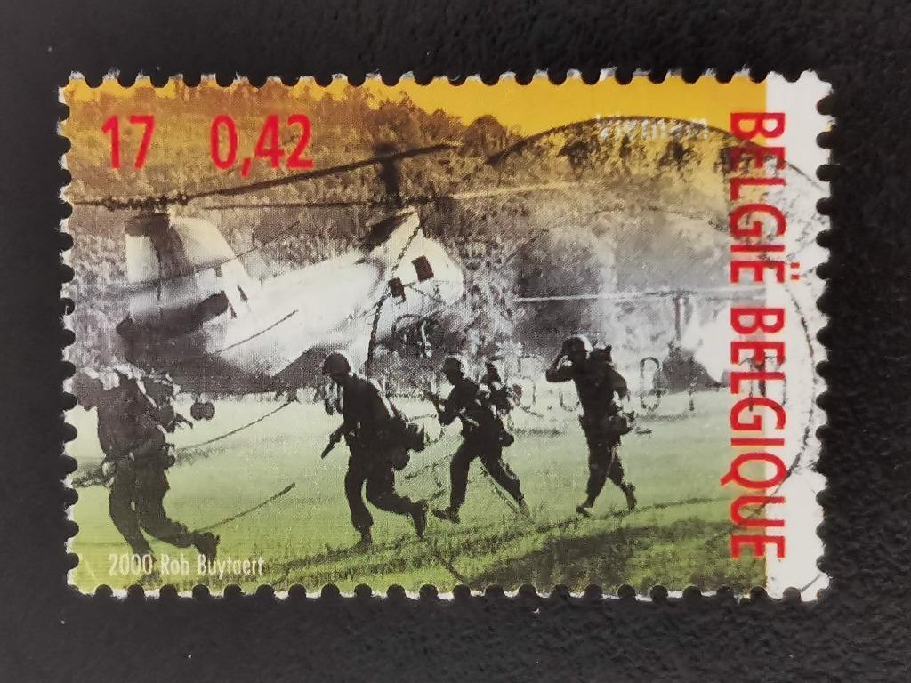Belgique 2000 - Guerre du Vietnam, hélicoptère, soldats, Enlèvement ou Envoi, Affranchi
