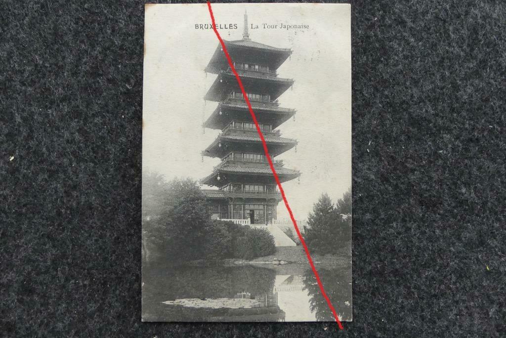 Postkaart 8/7/1912 La Tour Japonaise, Brussel, België, Ophalen of Verzenden, Voor 1920, Gelopen, Brussel (Gewest)