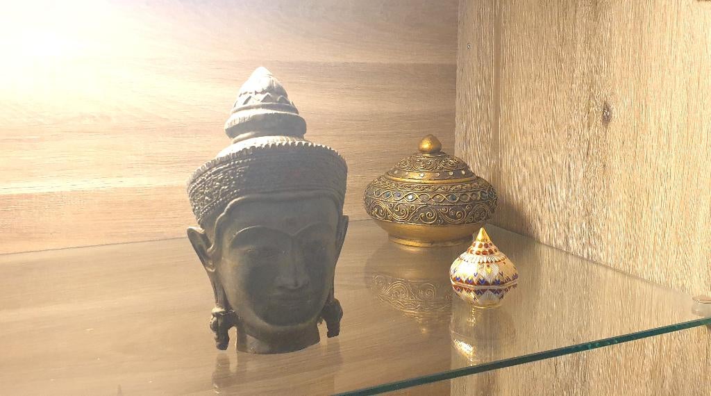 Boeddha hoofd brons, Ophalen of Verzenden, Gebruikt