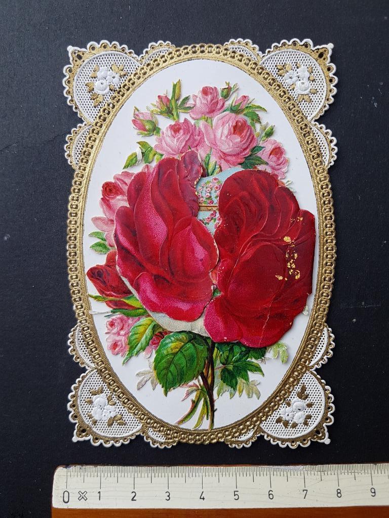 Santje Heiligenprentje met kant Holy card Devotie Bloemen, Verzamelen, Bidprentjes en Rouwkaarten, Bidprentje, Verzenden