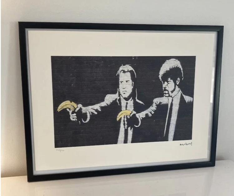 BANKSY : lithographie encadrée et numérotée à la main, Enlèvement ou Envoi