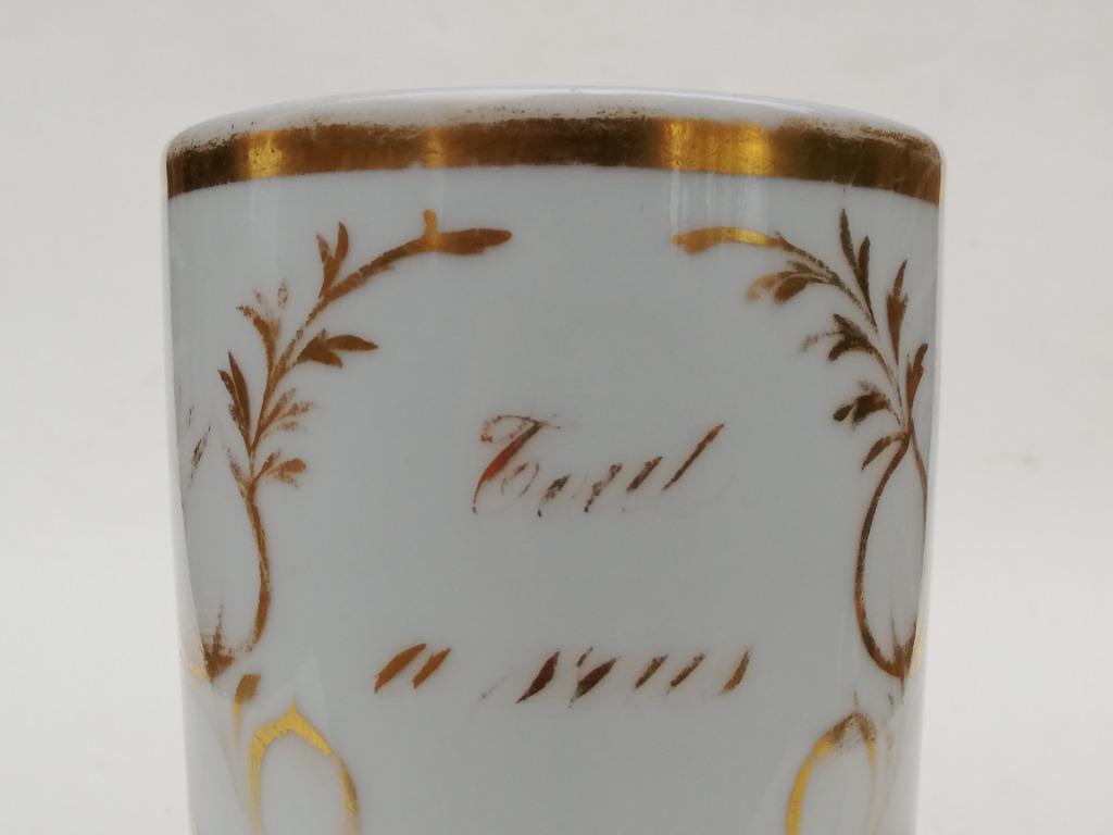 Belle tasse - porcelaine - inscription 'tout à vous' - 19ème, Enlèvement ou Envoi
