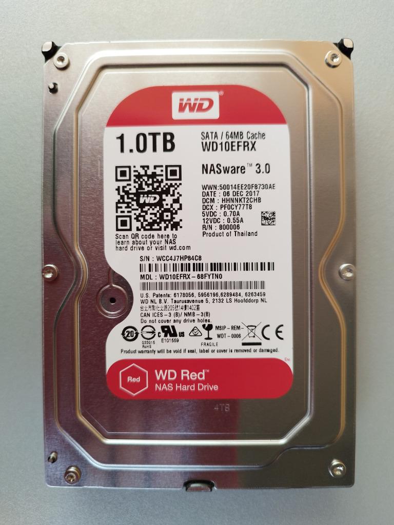 Western Digital RED NAS HDD 3.5" 1TB SATA, Computers en Software, Harde schijven, Intern, Ophalen of Verzenden, Zo goed als nieuw